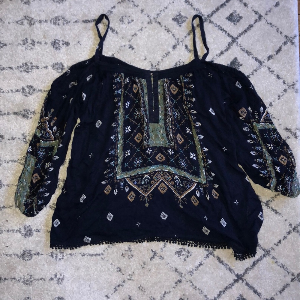 Bohemian Blue Urban Outfitters Ecote Top